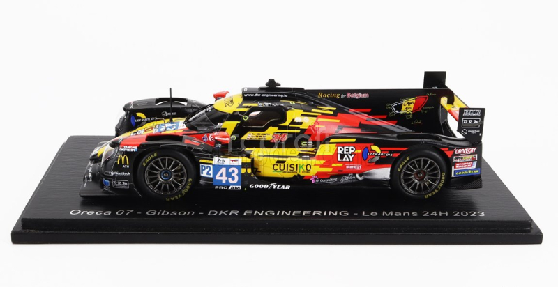 Spark-model Oreca 07 Gibson Gk428 4.2l V8 Team Dkr Engineering N 43 24h Le Mans 2023 M.martin - T.van Rompuy - U.de Wild 1:43 Žlutá Červená Bílá Černá