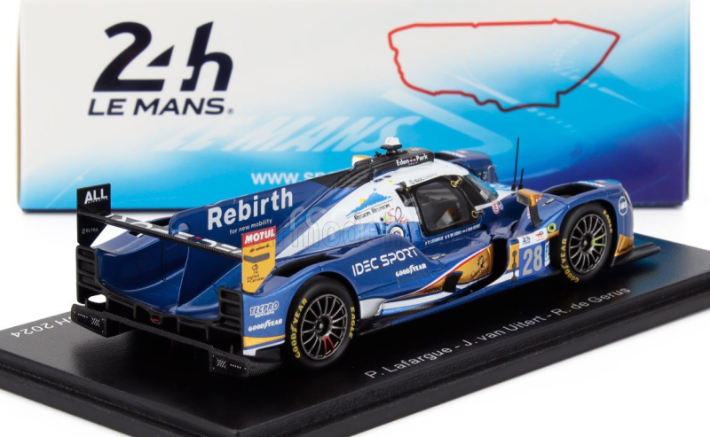 Spark-model Oreca 07 Gibson Gk428 4.2l V8 Team Idec Sport N 28 3rd Lmp2 Class 24h Le Mans 2024 Paul Lafargue - Reshad De Gerus - Job Van Uitert 1:43 Modrá Bílá