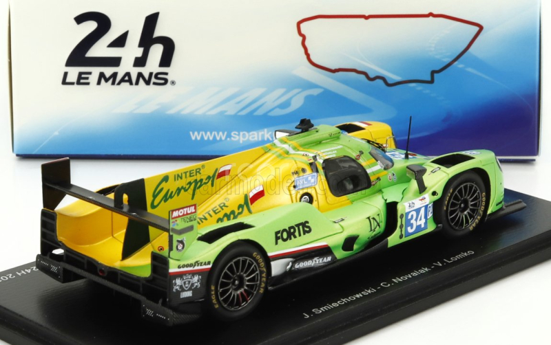 Spark-model Oreca 07 Gibson Gk428 4.2l V8 Team Inter Europol Competition N 34 2nd Lmp2 Class 24h Le Mans 2024 Jakub Smiechowski - Clement Novalak - Vladislav Lomko 1:43 Zelená Žlutá