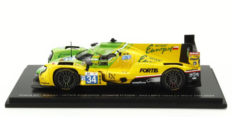 Spark-model Oreca 07 Gibson Gk428 4.2l V8 Team Inter Europol Competition N 34 2nd Lmp2 Class 24h Le Mans 2024 Jakub Smiechowski - Clement Novalak - Vladislav Lomko 1:43 Zelená Žlutá