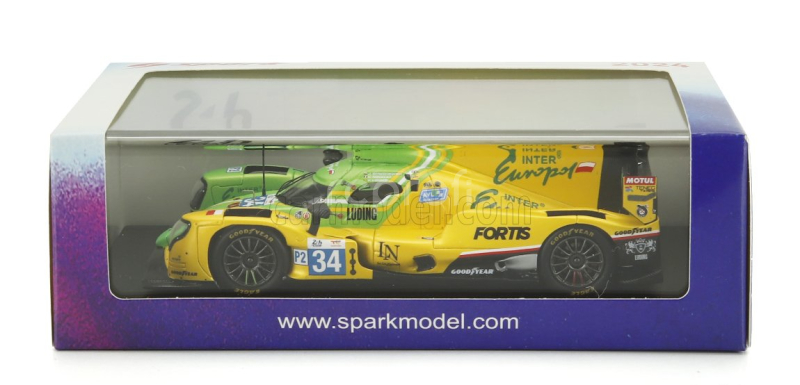 Spark-model Oreca 07 Gibson Gk428 4.2l V8 Team Inter Europol Competition N 34 2nd Lmp2 Class 24h Le Mans 2024 Jakub Smiechowski - Clement Novalak - Vladislav Lomko 1:43 Zelená Žlutá