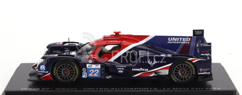 Spark-model Oreca 07 Gibson Gk428 4.2l V8 Team United Autosports N 22 24h Le Mans 2023 F.albuquerque - P.hanson - F.lubin 1:43 Modrá Červená