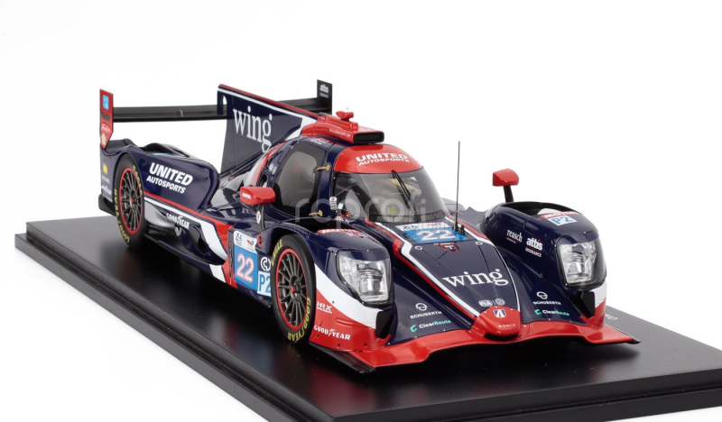 Spark-model Oreca 07 Gibson Gk428 4.2l V8 Team United Autosports N 22 Winner Lmp2 Class 24h Le Mans 2024 Bijoy Garg - Oliver Jarvis - Nolan Siegel 1:18 Modrá Červená Bílá
