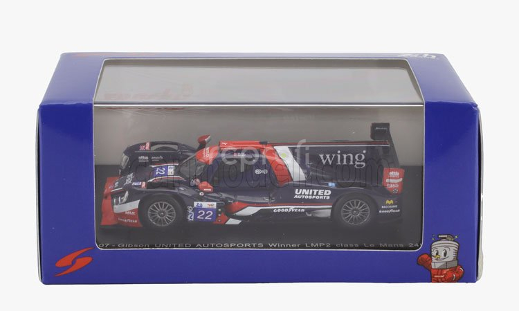 Spark-model Oreca 07 Gibson Gk428 4.2l V8 Team United Autosports N 22 Winner Lmp2 Class 24h Le Mans 2024 Bijoy Garg - Oliver Jarvis - Nolan Siegel 1:64 Modrá Červená Bílá