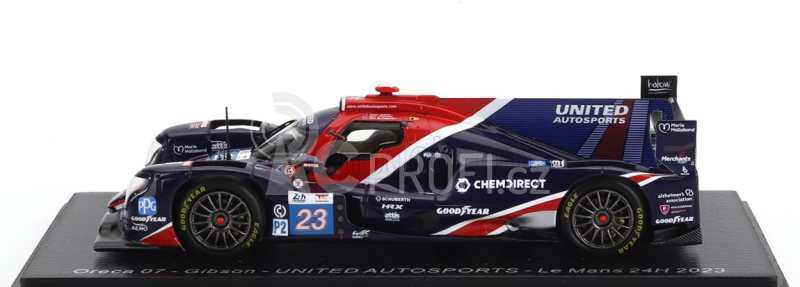 Spark-model Oreca 07 Gibson Gk428 4.2l V8 Team United Autosports N 23 24h Le Mans 2023 T.blomqvist - O.jarvis - J.pierson 1:43 Modrá Červená