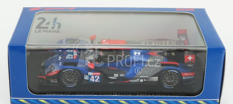 Spark-model Oreca 07 Gibson Team Cool Racing N 42 12th 24h Le Mans 2020 A.borga - A.coigny - N.lapierre 1:43 Modrá Červená