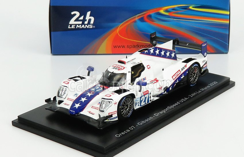 Spark-model Oreca 07 Gibson Team Draginspeed Usa N 27 16th 24h Le Mans 2020 B.hanley - H.hedman - R.van Der Zande 1:43 Bílá Modrá