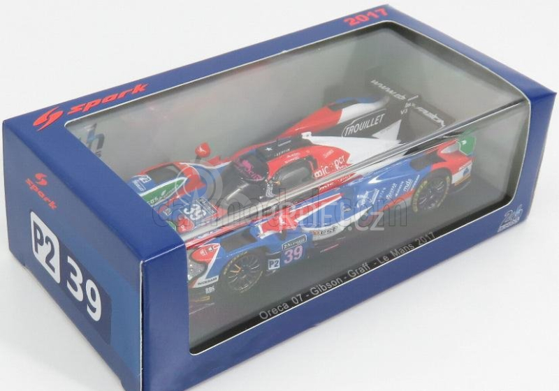 Spark-model Oreca 07 Gibson Team Graff Racing N 39 43th 24h Le Mans 2017 18th Lmp2 E.guibbert - E.trouillet - J.winslow 1:43 Červená Modrá Bílá