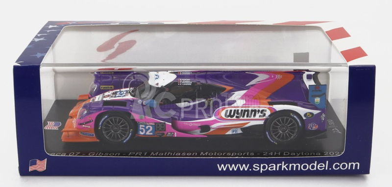 Spark-model Oreca 07 Gibson Team Mathiasen Motorsports N 52 24h Daytona 2021 B.keating - M.jensen - S.huffaker - N.lapierre 1:43 Bílá Fialová Oranžová
