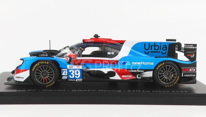 Spark-model Oreca Gibson 07 Gk428 4.2l V8 Team Graff Racing N 39 24h Le Mans 2022 E.trouillet - S.page - D.droux 1:43 Světle Modrá Červená Bílá