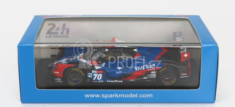 Spark-model Oreca Gibson 07 Gk428 4.2l V8 Team Realtime Racing N 70 3rd Lmp2 Pro Am Class 24h Le Mans 2021 L.duval - E.garcia - N.nato 1:43 Modrá Červená