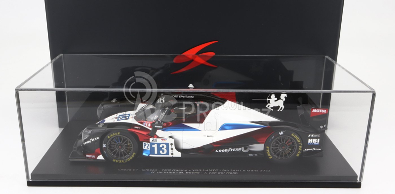 Spark-model Oreca Gibson 07 Gk428 4.2l V8 Team Tds Racing N 13 24h Le Mans 2022 N.de Vries - M.beche - T.van Der Helm - Con Vetrina - With Showcase - Special Box 1:18 Bílá Černá