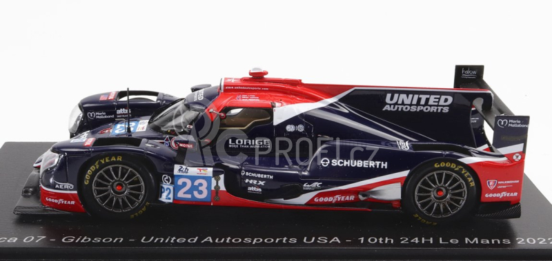 Spark-model Oreca Gibson 07 Gk428 4.2l V8 Team United Autosports Usa N 23 24h Le Mans 2022 A.lynn - O.jarvis - J.pierson 1:43 Černá Červená