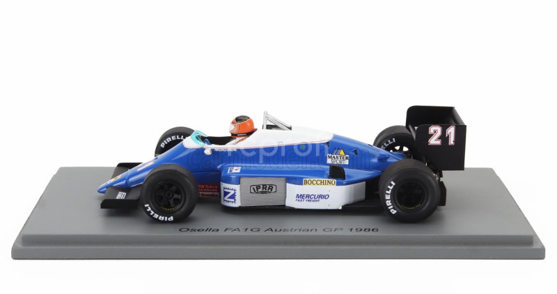 Spark-model Osella F1  Fa1g N 21 Austrian Gp 1986 Piercarlo Ghinzani 1:43 Modrá Bílá
