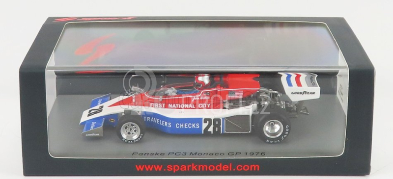 Spark-model Penske F1  Pc3 N 28 Monaco Gp 1976 J.watson 1:43 Bílá Červená Modrá