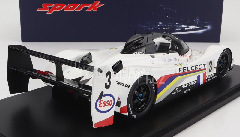 Spark-model Peugeot 905 Evo1b 3.5l V10 Team Peugeot Talbot Sport N 3 Winner Le Mans 1993 G.brabham - C.bouchut - E.helary - Con Vetrina - With Showcase 1:18 Bílá