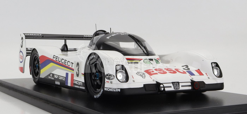 Spark-model Peugeot 905 Evo1b 3.5l V10 Team Peugeot Talbot Sport N 3 Winner Le Mans 1993 G.brabham - C.bouchut - E.helary - Con Vetrina - With Showcase 1:18 Bílá