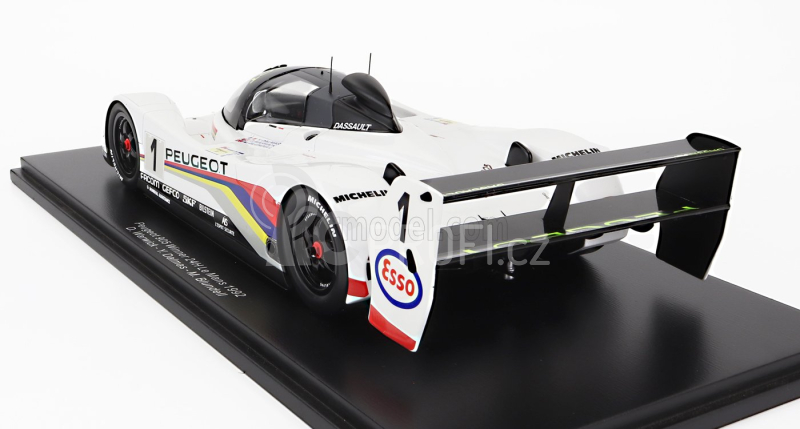 Spark-model Peugeot 905 Evo1bis Sa35 3.5l V10 Team Peugeot Talbot Sport N 1 Winner 24h Le Mans 1992 D.warwick - Y.dalmas - M.blundell - Con Vetrina - With Showcase 1:18 Bílá