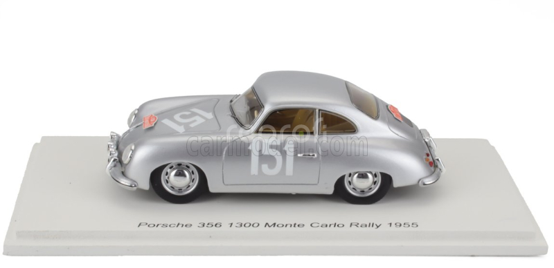 Spark-model Porsche 356 Coupe N 151 Rally Montecarlo 1955 Carsten Johansson - Gunnar Jensen 1:43 Silver