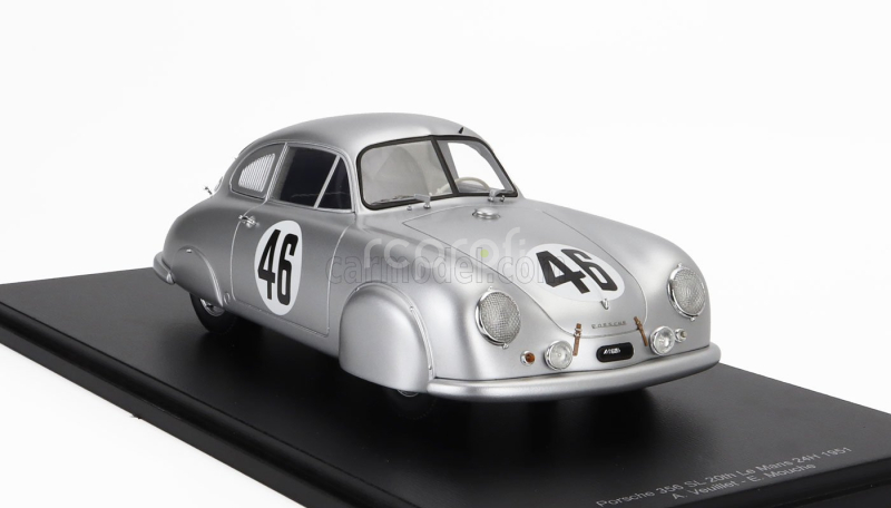 Spark-model Porsche 356 Sl Coupe Team Porsche K.g. N 46 Winner Class 24h Le Mans 1951 Auguste Veuillet - Edmond Mouche 1:18 Silver