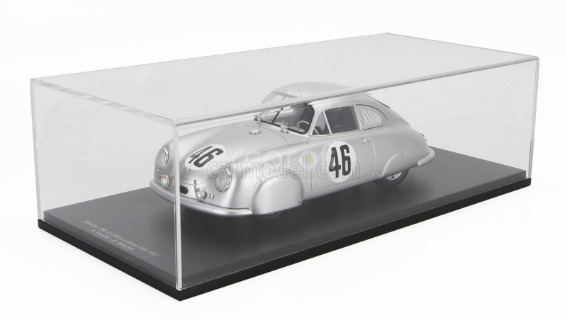 Spark-model Porsche 356 Sl Coupe Team Porsche K.g. N 46 Winner Class 24h Le Mans 1951 Auguste Veuillet - Edmond Mouche 1:18 Silver