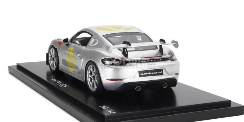 Spark-model Porsche 718 (982) Cayman Gt4 Rs N 152 Tribute Rally Panamericana Livery 2024 - Con Vetrina - With Showcase 1:18 Silver