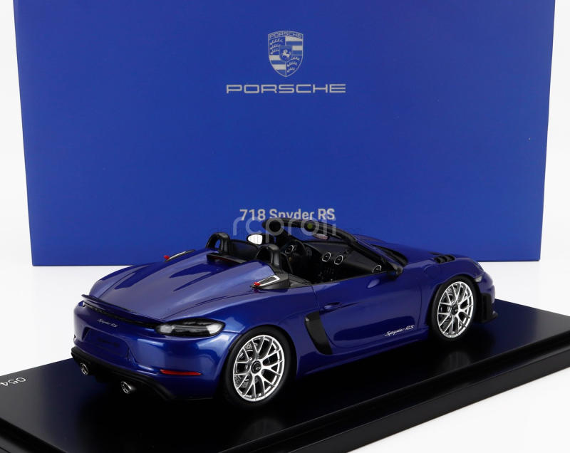 Spark-model Porsche 718 (982) Spider Rs 2024 - Con Vetrina - With Showcase 1:18 Blue