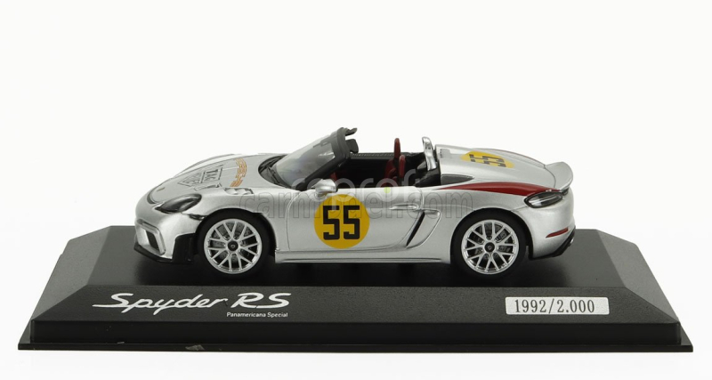 Spark-model Porsche 718 (982) Spider Rs N 55 Rally Panamericana Livery 2024 1:43 Silver