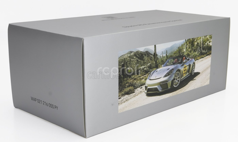 Spark-model Porsche 718 (982) Spider Rs N 55 Tribute Rally Panamericana Livery 2024 - Con Vetrina - With Showcase 1:18 Silver