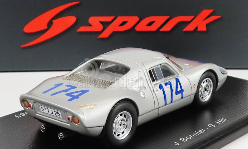 Spark-model Porsche 904 Gts N 174 4th Targa Florio 1965 J.bonnier - G.hill 1:43 Silver