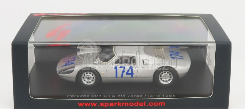 Spark-model Porsche 904 Gts N 174 4th Targa Florio 1965 J.bonnier - G.hill 1:43 Silver