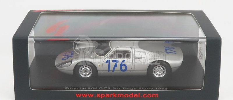 Spark-model Porsche 904 Gts N 176 3rd Targa Florio 1965 U.maglioli - H.linge 1:43 Silver