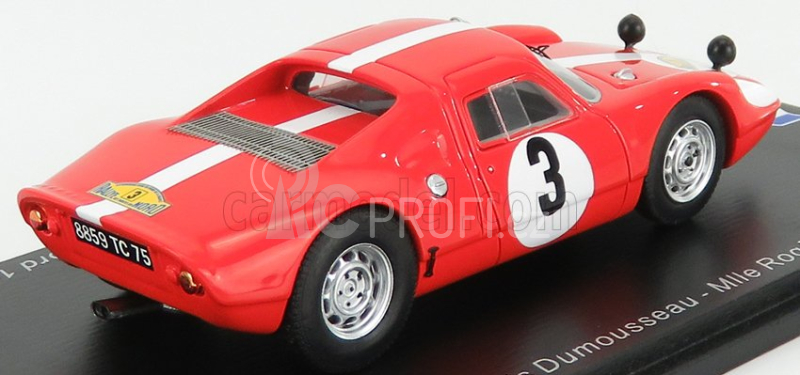 Spark-model Porsche 904 Gts N 3 Rally Des Routes Du Nord 1966 F.dumousseau - M.roques 1:43 Červená Bílá
