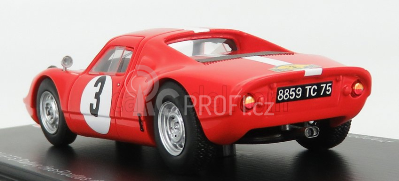 Spark-model Porsche 904 Gts N 3 Rally Des Routes Du Nord 1966 F.dumousseau - M.roques 1:43 Červená Bílá