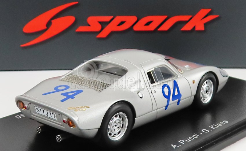Spark-model Porsche 904 Gts N 94 5th Targa Florio 1965 A.pucci - G.klass 1:43 Silver