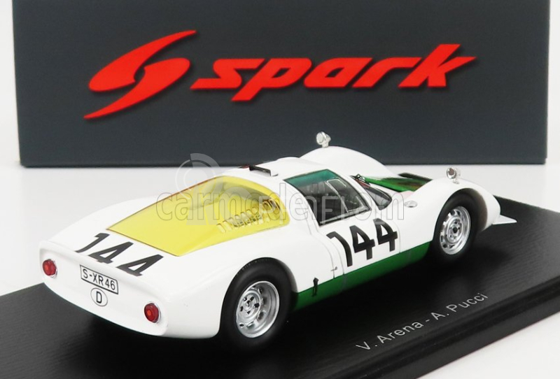 Spark-model Porsche 906 N 144 3rd Targa Florio 1966 V.arena - A.pucci 1:43 Bílá Zelená