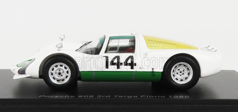 Spark-model Porsche 906 N 144 3rd Targa Florio 1966 V.arena - A.pucci 1:43 Bílá Zelená