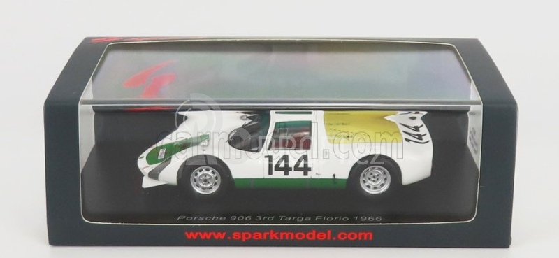 Spark-model Porsche 906 N 144 3rd Targa Florio 1966 V.arena - A.pucci 1:43 Bílá Zelená