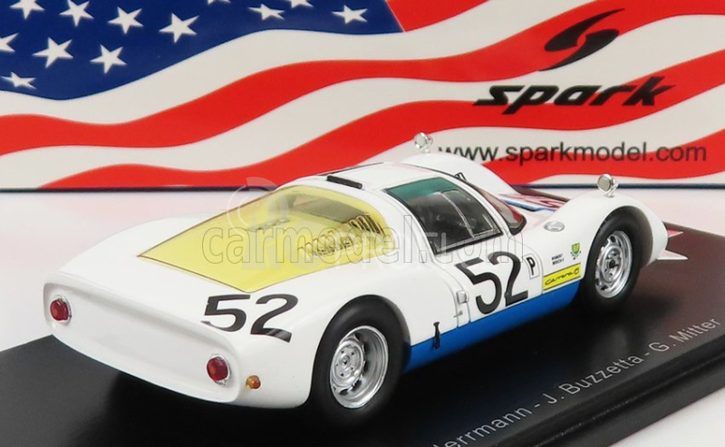 Spark-model Porsche 906 N 52 12h Sebring 1966 H.herrmann - J.buzzetta - G.mitter 1:43 Bílá Světle Modrá