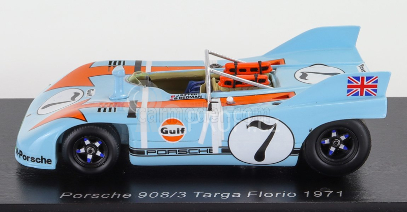 Spark-model Porsche 908/3 Spider N 7 Targa Florio 1971 J.siffert - B.redman 1:43 Světle Modrá