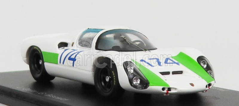 Spark-model Porsche 910 N 174 2nd Targa Florio 1967 L.cella - G.biscaldi 1:43 Bílá Zelená