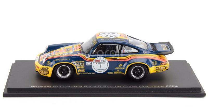 Spark-model Porsche 911 3.0 Coupe N 1 Rally Tour De Corse Historique 2024 Alain Oreille - Sylvie Oreille 1:43 Modrá Žlutá