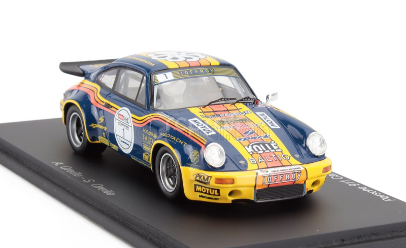 Spark-model Porsche 911 3.0 Coupe N 1 Rally Tour De Corse Historique 2024 Alain Oreille - Sylvie Oreille 1:43 Modrá Žlutá