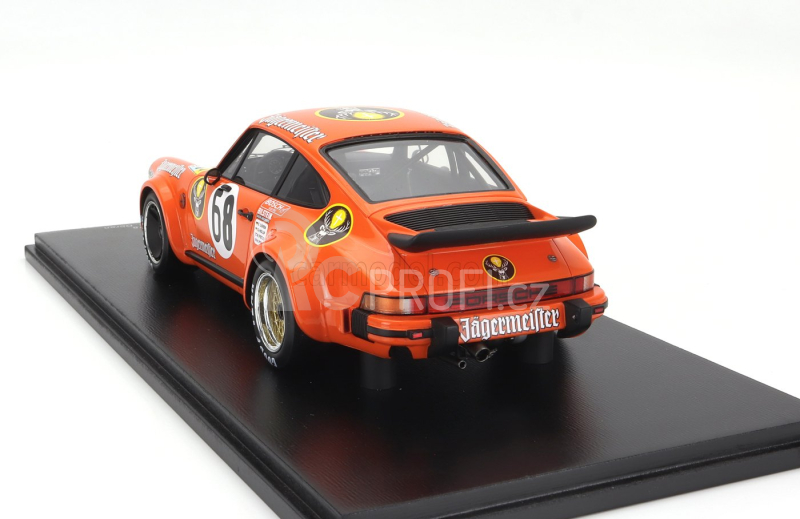 Spark-model Porsche 911 934 Team H.poulain Jagermeister N 68 24h Le Mans 1978 H.poulain - E.doren - G.holup - R.feitler 1:18 Orange