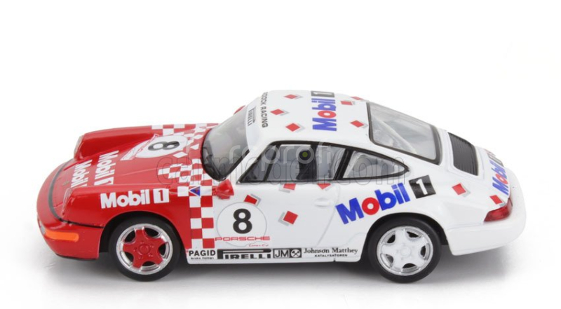 Spark-model Porsche 911 964 Rs Mobil1 N 8 Porsche Carrera Cup 1992 1:64 Červená Bílá