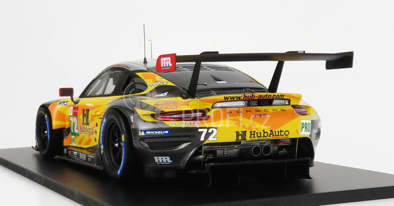 Spark-model Porsche 911 991-2 4.2l Rsr-19 Team Hubauto Racing N 72 24h Hyperpole Gtpro Class Le Mans 2021 M.martin - A.parente - D.vanthoor 1:18 Žlutá Šedá