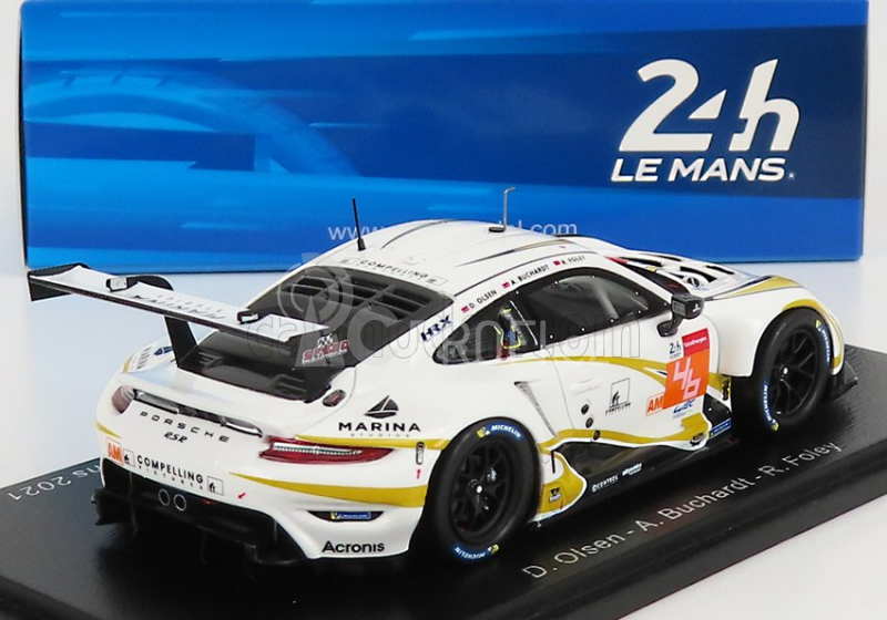 Spark-model Porsche 911 991-2 4.2l Rsr-19 Team Project-1 N 46 24h Le Mans 2021 A.buchardt - R.foley - D.olsen 1:43 Bílá