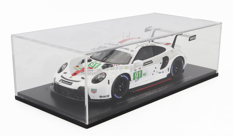 Spark-model Porsche 911 991-2 4.2l Team Porsche Gt N 91 Winner Lmgte Pro Class 24h Le Mans 2022 Gianmaria Bruni - Richard Lietz - Frederic Makowiecki 1:18 Bílá Šedá Červená