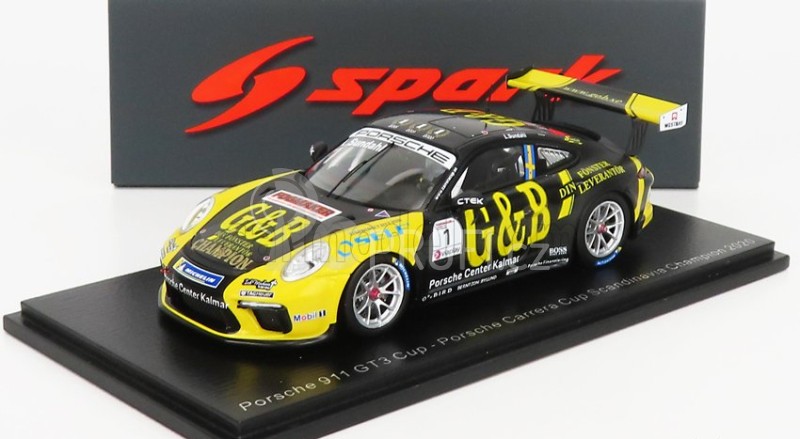 Spark-model Porsche 911 991-2 Gt3 Cup N 11 Porsche Carrera Cup Scandinavie Champion 2020 L.sundahl 1:43 Černá Žlutá