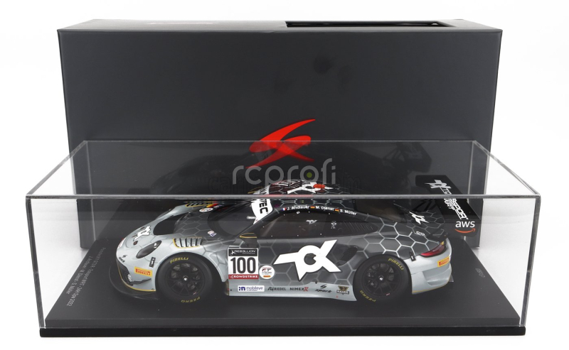 Spark-model Porsche 911 991-2 Gt3 R Team Toksport Wrt N 100 24h Spa 2022 J.andlauer - M.dienst - S.muller 1:18 Bílá Černá